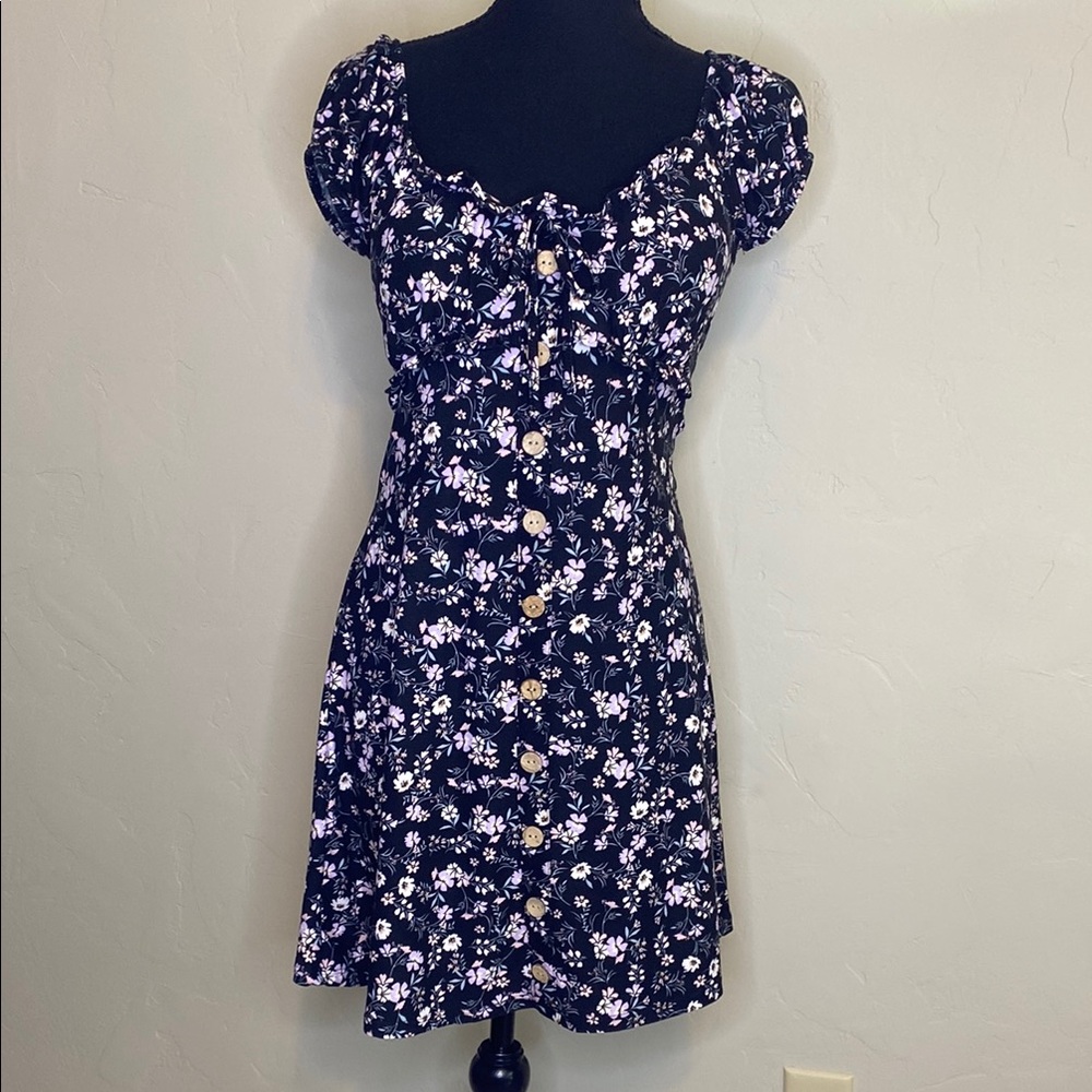 NWOT Floral Black Dress